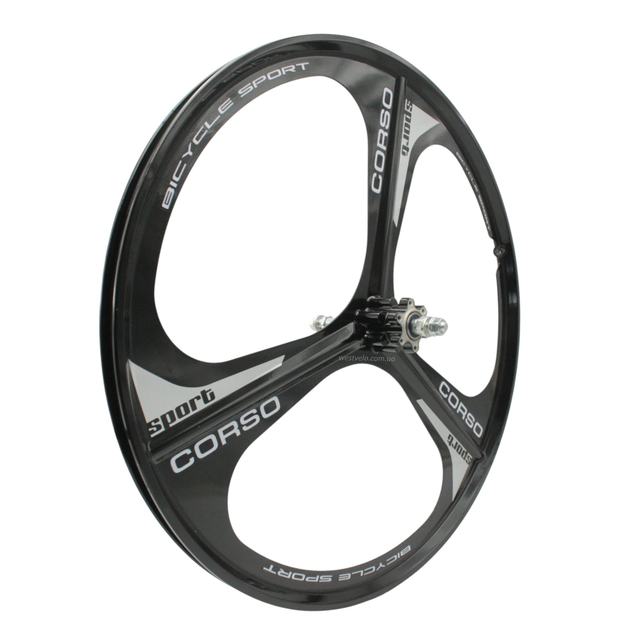 Колеса 26 перед+зад, обода ЛИТІ чорні Corso, втулка на промах, диск 6 болтів фото westvelo.com