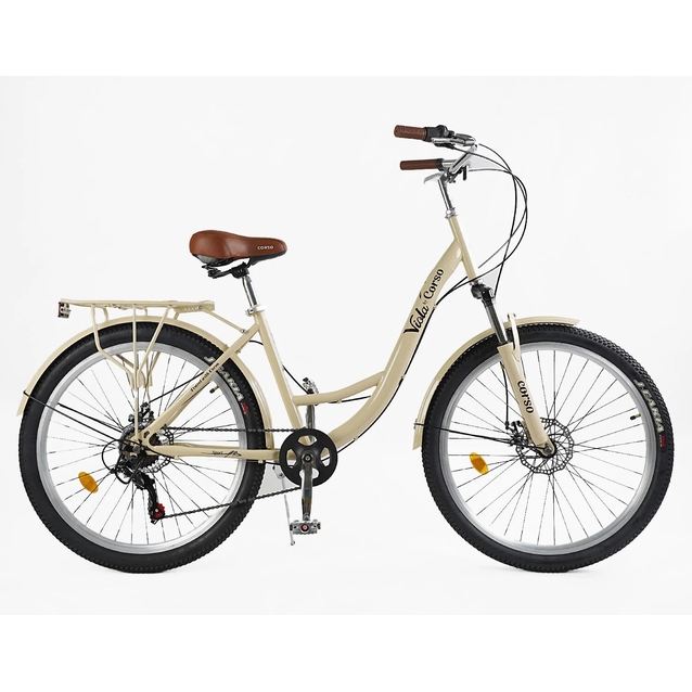 Міський велосипед 26 ST Corso «VIOLA» VL-26704 сталь 17", (к-т SHIMANO) бежевий фото westvelo.com