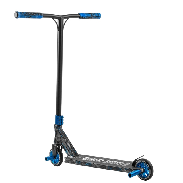 Самокат трюковий Best Scooter «SKULLS» BS-77566 чорно-синій, HIC-система, пеги, AL диск та дека, колеса PU Ø110mm, ширина керма - 60 см фото westvelo.com