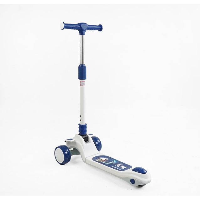 Самокат дитячий 3-х колісний Skyper RS-49500 синій, колеса PU Ø125mm/40mm зі світлом, музика та підсвічування платформи, кермо складне фото westvelo.com