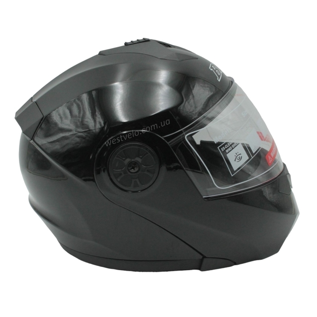 Мото шолом, трансформер (S 55-56) BLD-159 чорний глянець з відкидними окулярами фото westvelo.com