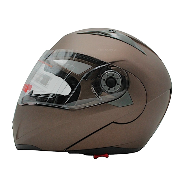 Мото шолом, трансформер (S) (55-56см) VLAND 158 бронзовий матовий  з відкидними окулярами фото westvelo.com