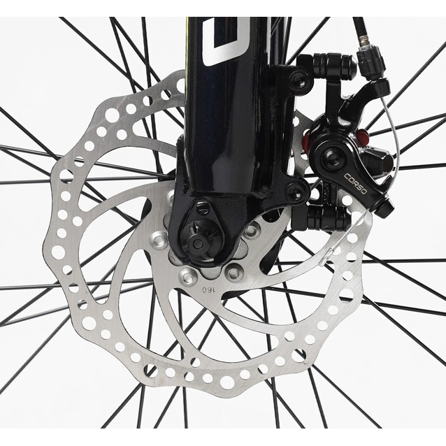 Велосипед 29 AL Corso «DARK-X» DX-29306 алюміній 19", (к-т SHIMANO) темно синьо-жовтий фото westvelo.com