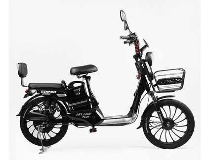 Електровелосипед 20 ST Corso «ATLANT PLUS» TL-54014 сталь, двигун 1000W, акумулятор 60V 21Ah літієвий, чорний