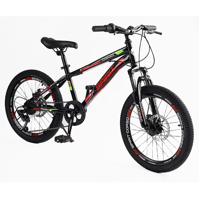 Велосипед 20 ST Corso «SPIRIT» ST-20316 сталь 12", (к-т SHIMANO) чорно-червоний фото westvelo.com