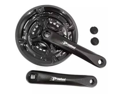 Система шатунів мтв велика PROWHEEL  AL. чорна (28/38/48Т) L-170мм.