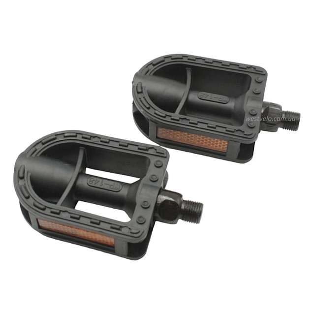 Педалі дитячі пластик 1/2 тонка різьба, NECO WP-148, чорні фото westvelo.com