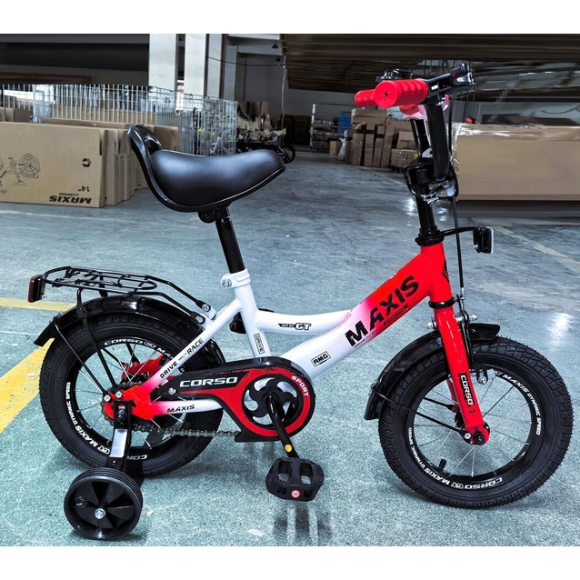 Дитячий велосипед 12 ST Corso «MAXIS» MX-30625 біло-червоний фото westvelo.com