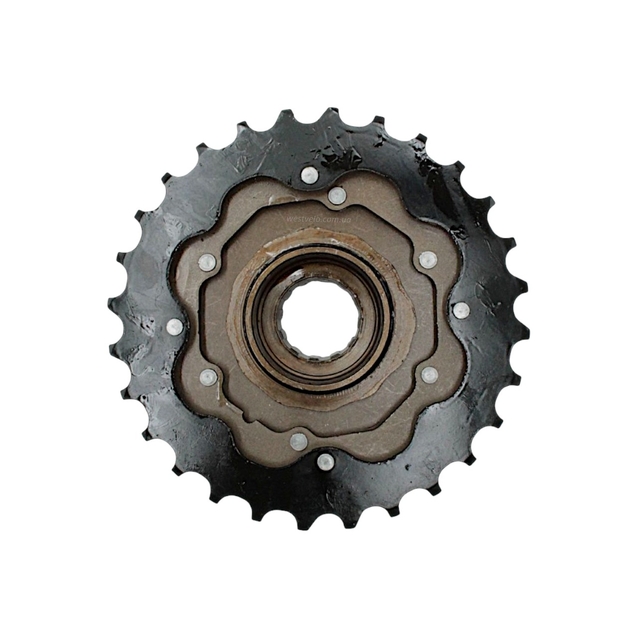 Зірка задня різьбова 6-рик CROSSRIDE CR-FW04 чорно-коричнева (14-28T) фото westvelo.com