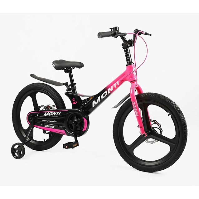 Дитячий велосипед 20 MG Corso «MONTI» MT-20002, магнієва рама, чорно-рожевий фото westvelo.com