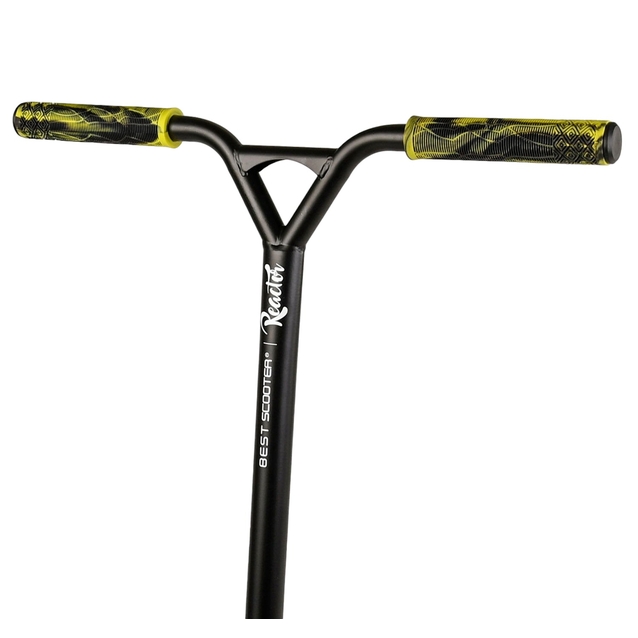 Самокат трюковий Best Scooter «REACTOR» RC-22211 жовто-чорний, HIC-система, пеги, AL диск та дека, колеса PU Ø110mm, ширина керма - 55 см фото westvelo.com