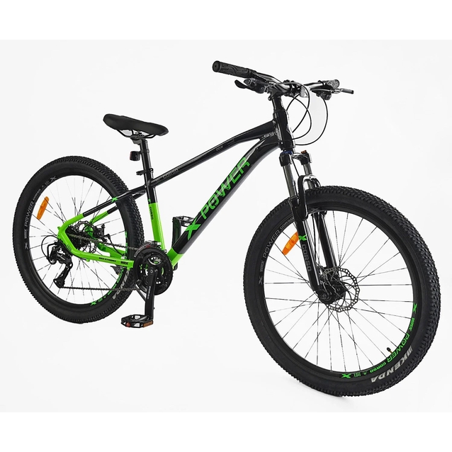 Велосипед 27.5 AL Corso «X-POWER» PW-76300 алюміній 15", (к-т SHIMANO) чорно-салатовий фото westvelo.com