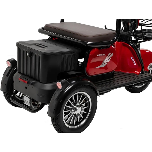 Трицикл Corso «OSTIN» SN-808922, двигун 1000W, акумулятор 72V/23Ah графеновий, червоний + 1 ящик. акум, колеса 10" фото westvelo.com