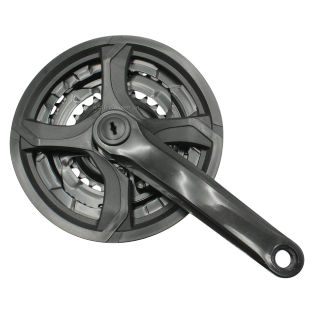 Система шатунів мтв мала чорна "X" (тип 1) (24/34/42Т) L-170мм. фото westvelo.com