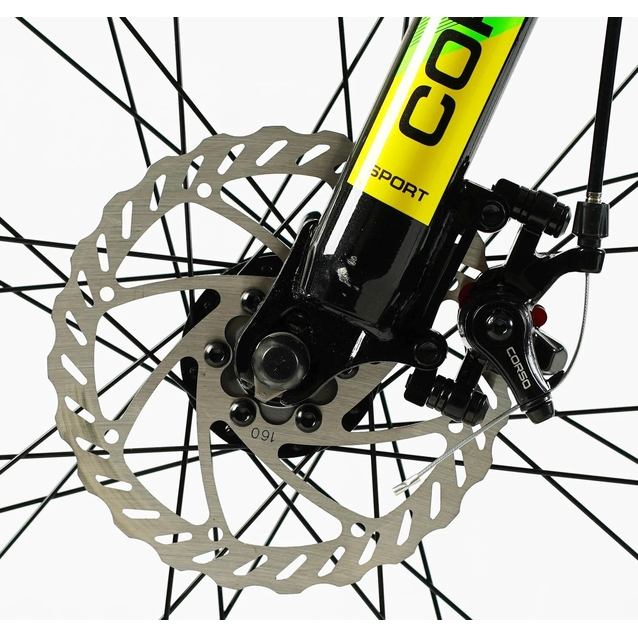 Велосипед 27.5 ST Corso «TORNADO» TR-27257 сталь 15,5", (к-т SHIMANO) чорно-салатовий фото westvelo.com