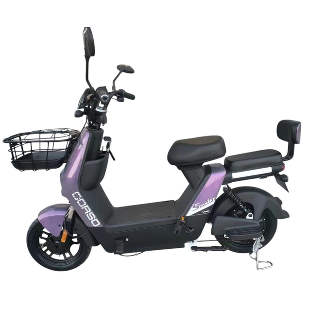 Електроскутер Corso «SWIFT» SW-500632, двигун 500W, акумулятор 60V/20Ah свинцево-кислотний, фіолетовий, колеса 14" + 1 ящик. акум фото westvelo.com