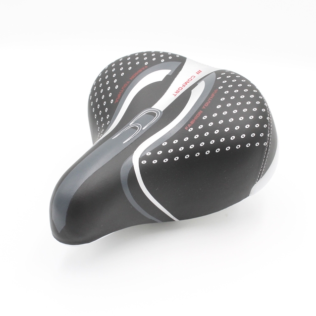 Сідло на пружинах №126 AVANTI Comfort з крапками, широке, біла пластм. основа фото westvelo.com