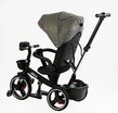 Дитячий велосипед 3-кол з батьківською ручкою, з даш, PU BestTrike «MARCO» 9155/318-82 чорно-сірий, поворотне сидіння, складне кермо, кошик, телескопічна ручка, фара музична фото westvelo.com