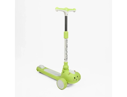 Самокат дитячий 3-х колісний Skyper SC-54107 салатовий, колеса PU Ø125mm/40mm зі світлом, ОЗВУЧУВАННЯ, підсвічування платформи, кермо складне