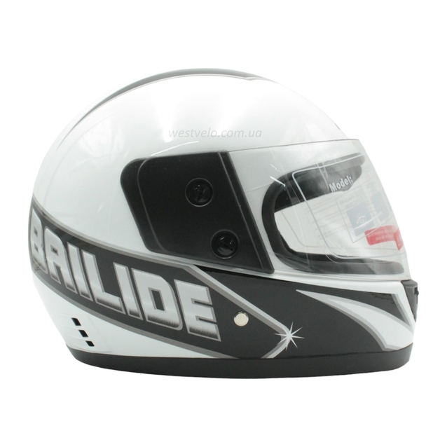 Мото шолом, закритий (XS 53-54) F2 "BAILIDE", білий глянець (825-2) фото westvelo.com