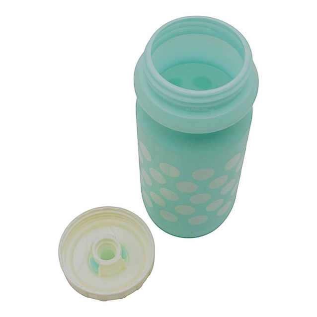 Фляга 600ml Green Cycle Polka Dot c Big Flow valve, LDPI light blue nipple/white matt cap/ lightbl фото westvelo.com