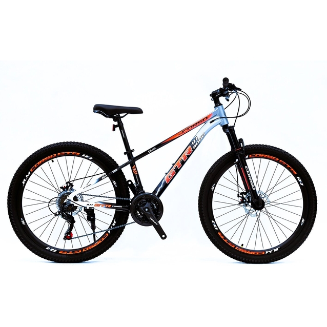 Велосипед 26 AL Corso «GTR-3000» GT-57344 алюміній 13", (к-т SHIMANO) чорно-біло-помаранчевий фото westvelo.com