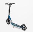 Самокат дитячий 2-х колісний, PU Best Scooter 23013 чорно-блакитний, колеса Ø230-200mm, AL, 1 амортизатор передній, ФАРА, затискач керма фото westvelo.com