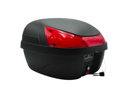 Кофр (багажник) для мотоцикла задній LIPAI 668 (424х415х296) 30L чорно-червоний з катафотом, швидко з'ємний