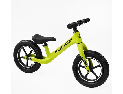 Велобіг 12 Corso надувні колеса, нейлонова рама «FLICKER» FL-0174-65 салатовий