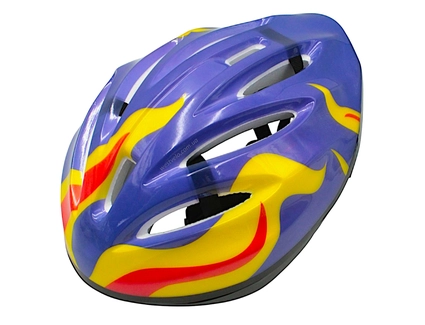 Вело шолом "TK Sport" 981 синьо-жовтий "Полум'я"