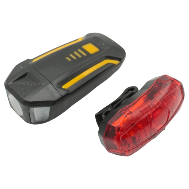 Фара з сигнал + мигалка на usb зарядку XK-008-1 фото westvelo.com