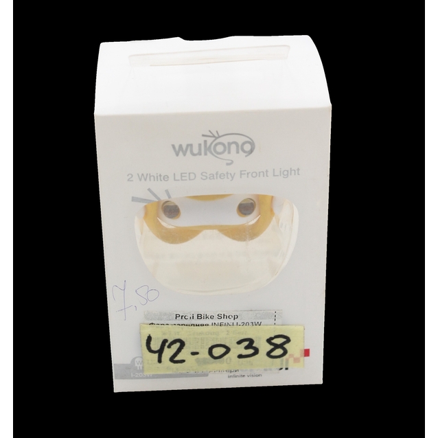 Мигалка на батарейках INFINI I-203W жовтий "Wukong" 2 діода, 2 режима фото westvelo.com