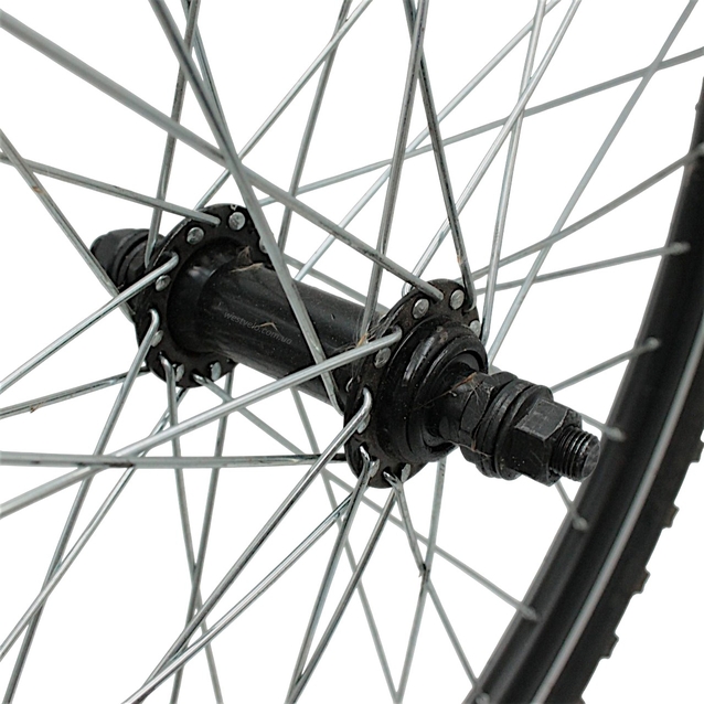 Колеса 24 перед+зад, обід 2-ний чорний, втулка Falcon + к-т.+ камери і шиповані покришки 24-2.125 фото westvelo.com