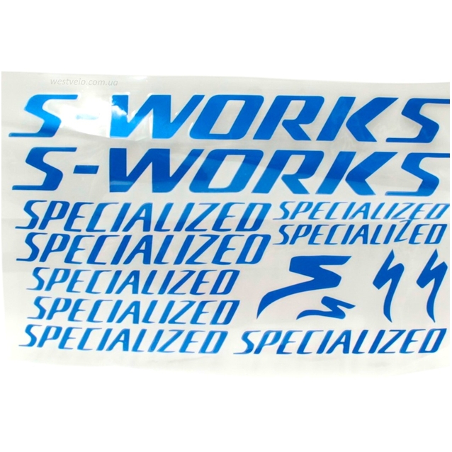 Наклейки SPECIALIZED прозорий фон, сині фото westvelo.com