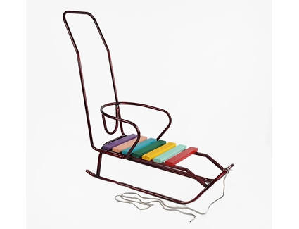 Сани «Торпеда» з ручкою, плоскі полози, бордові