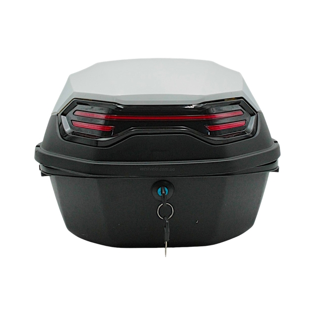 Кофр (багажник) для мотоцикла задній ROBIK 48 (400х400х280) 45L білий з катафотом фото westvelo.com