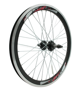 Колесо 20 зад, обід 2-ний чорний, втулка AL на промах, чорна