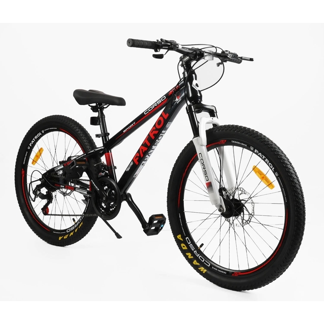 Велосипед 24 ST Corso «PATROL» PL-24165 сталь 11", (к-т SunRun) чорно-червоний фото westvelo.com