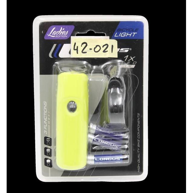 Ліхтар на батарейках LONGUS жовтий, 3 режими фото westvelo.com