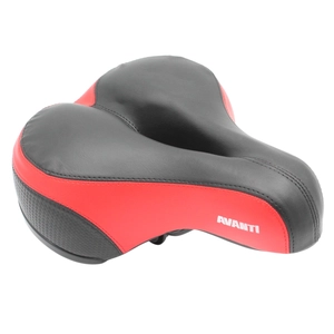 Сідло на демпферах з отвором № 19, чорно-червоне з катафотом (128)