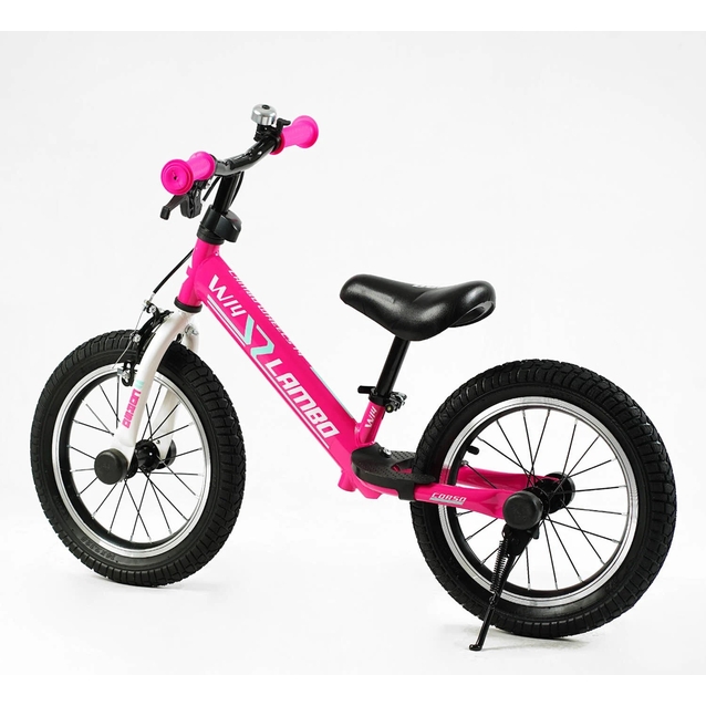 Велобіг 14 Corso надувні колеса, сталева рама «LAMBO» LB-14962 рожевий