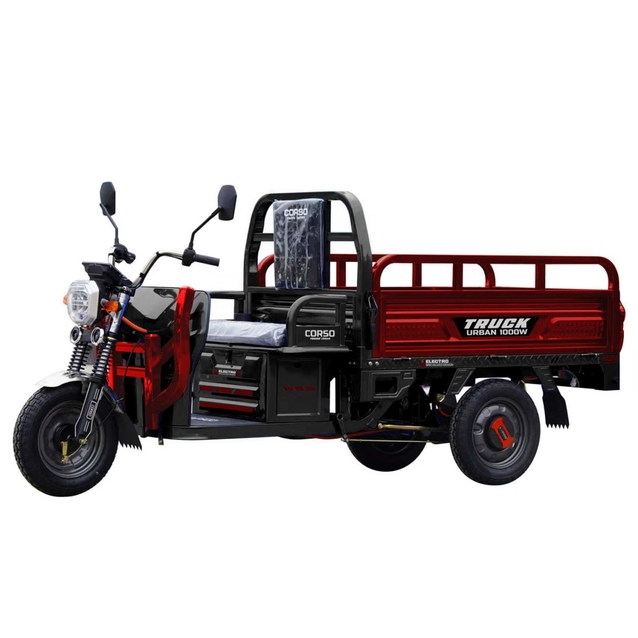Трицикл РОЗІБРАНИЙ вантажний Corso «TRUCK URBAN» UR-554070, двигун 1000W, акумулятор 72V 45Ah графеновий, 6 МІСЦЬ+ 2 ящик.акум, колеса 12" фото westvelo.com