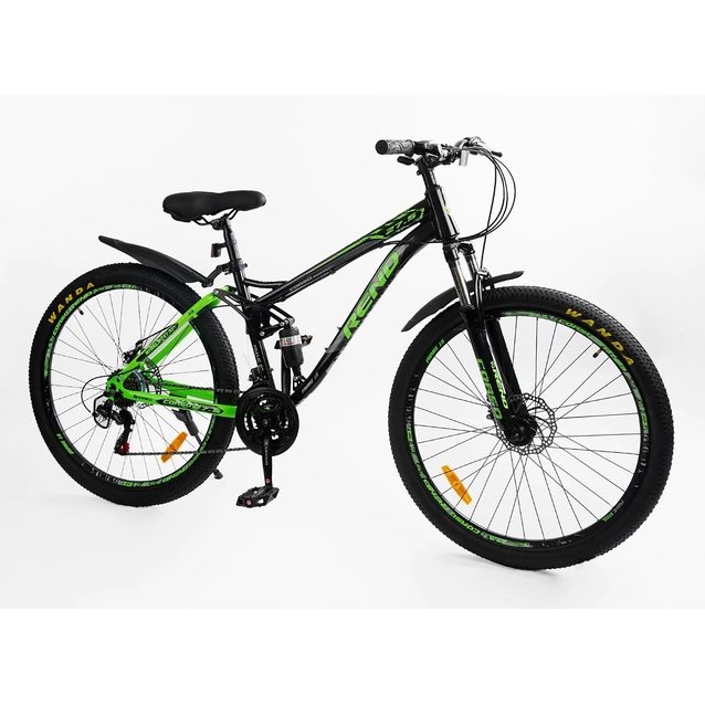 Велосипед 27.5 ST Corso «REND» RD-60280 сталь 15", (к-т SHIMANO) чорно-салатовий фото westvelo.com