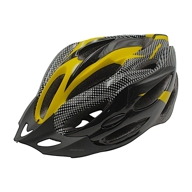Вело шолом "TK Sport" 073 (56 см) з мигалкою, чорно-жовтий фото westvelo.com