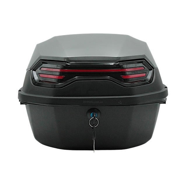 Кофр (багажник) для мотоцикла задній ROBIK 48 (400х400х280) 45L графіт з катафотом фото westvelo.com