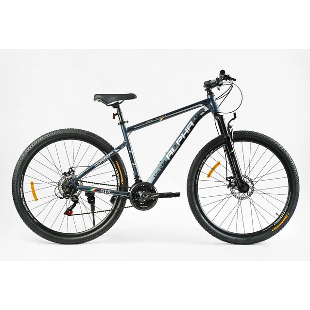 Велосипед 29 ST Corso «ALPHA» LF-29360 сталь 19", (к-т SHIMANO) графіт (сіро-блакитний)