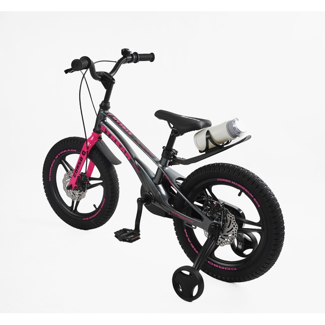 Дитячий велосипед 16 MG Corso «STREAM» SM-30270, магнієва рама, графітово-рожевий фото westvelo.com