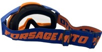 Мото окуляри Кросс-ендуро "MO-6" синьо-помаранчеві з прозорими лінзами фото westvelo.com