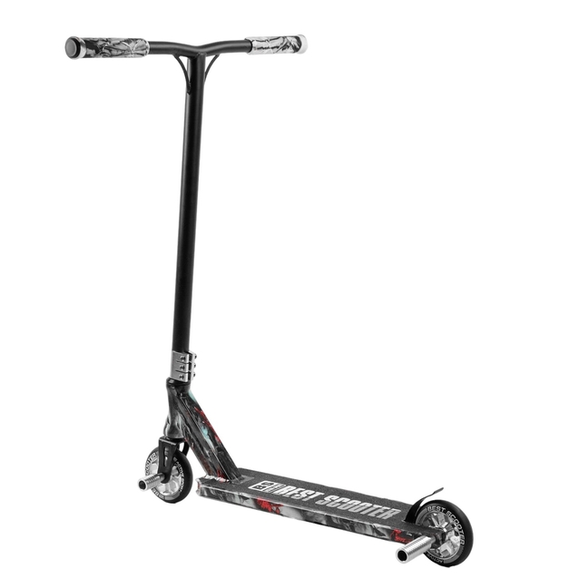 Самокат трюковий Best Scooter «SKULLS» BS-77101 чорно-сірий, HIC-система, пеги, AL диск та дека, колеса PU Ø110mm, ширина керма - 60 см фото westvelo.com