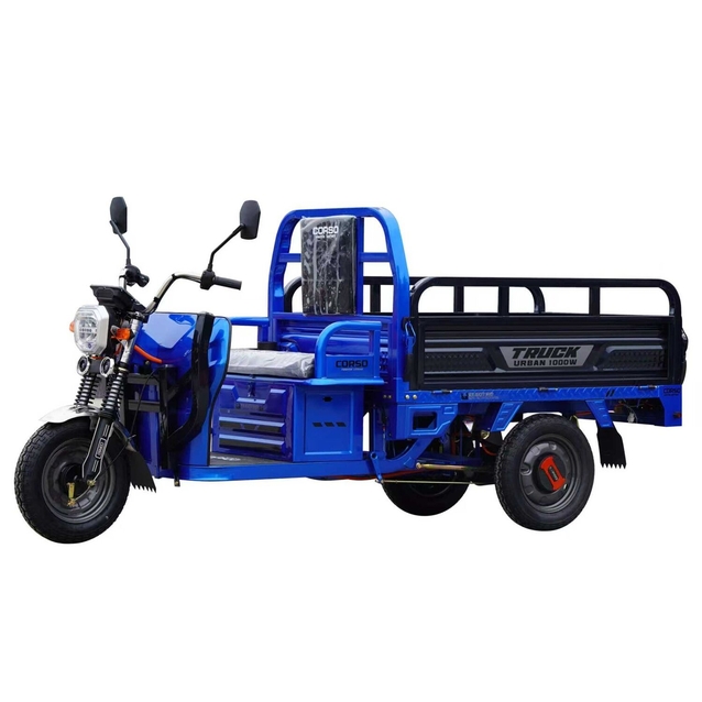Трицикл РОЗІБРАНИЙ вантажний Corso «TRUCK URBAN» UR-609076, двигун 1000W, акумулятор 72V 45Ah графеновий, 6 МІСЦЬ+ 2 ящик.акум, колеса 12" фото westvelo.com
